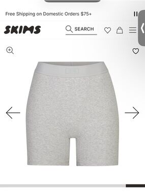 SKIMS Ribbed High-Waist Bike Shorts — Light Gray